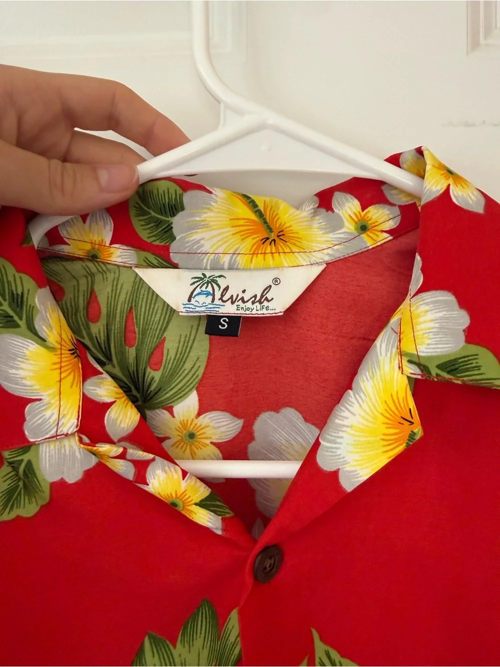 Men's Red Floral Hawaiian Shirt - Tropical Short Sleeve